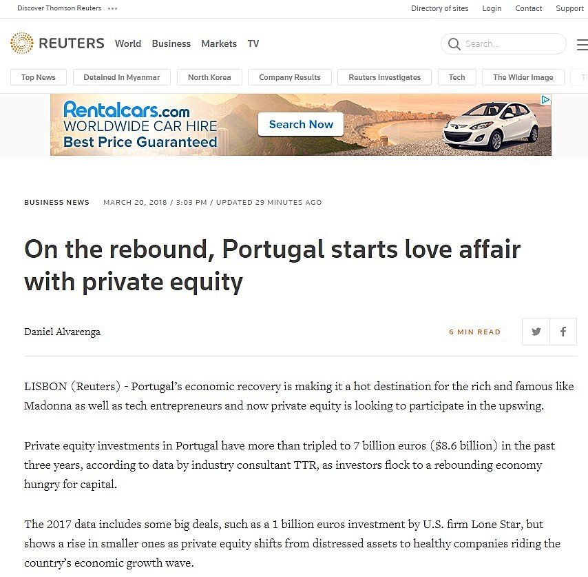 On the rebound, Portugal starts love affair with private equity